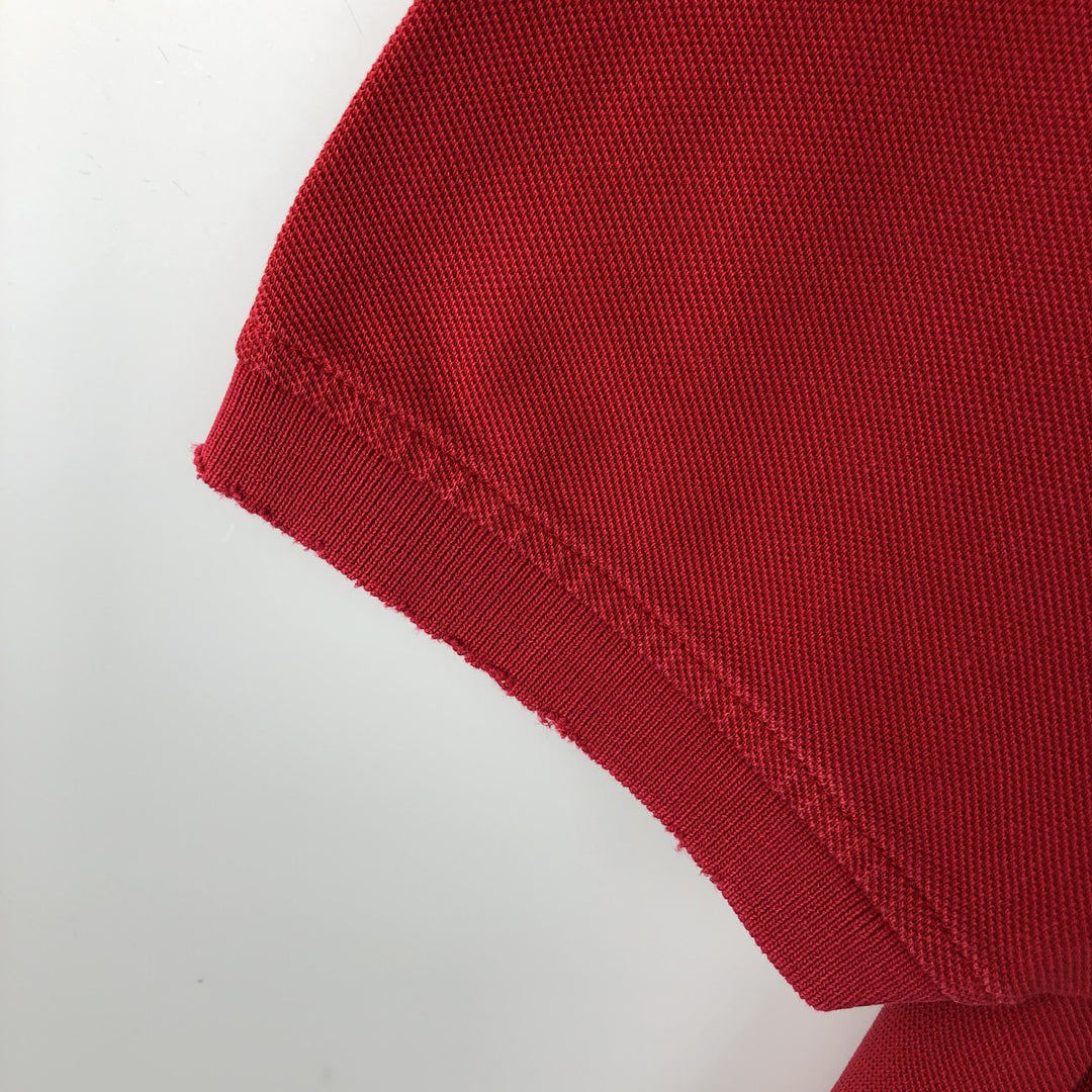 1990'S Tommy Hilfiger short-sleeved polo shirt, men's size M equivalent, vintage. cotton red type Vintage Second Hand