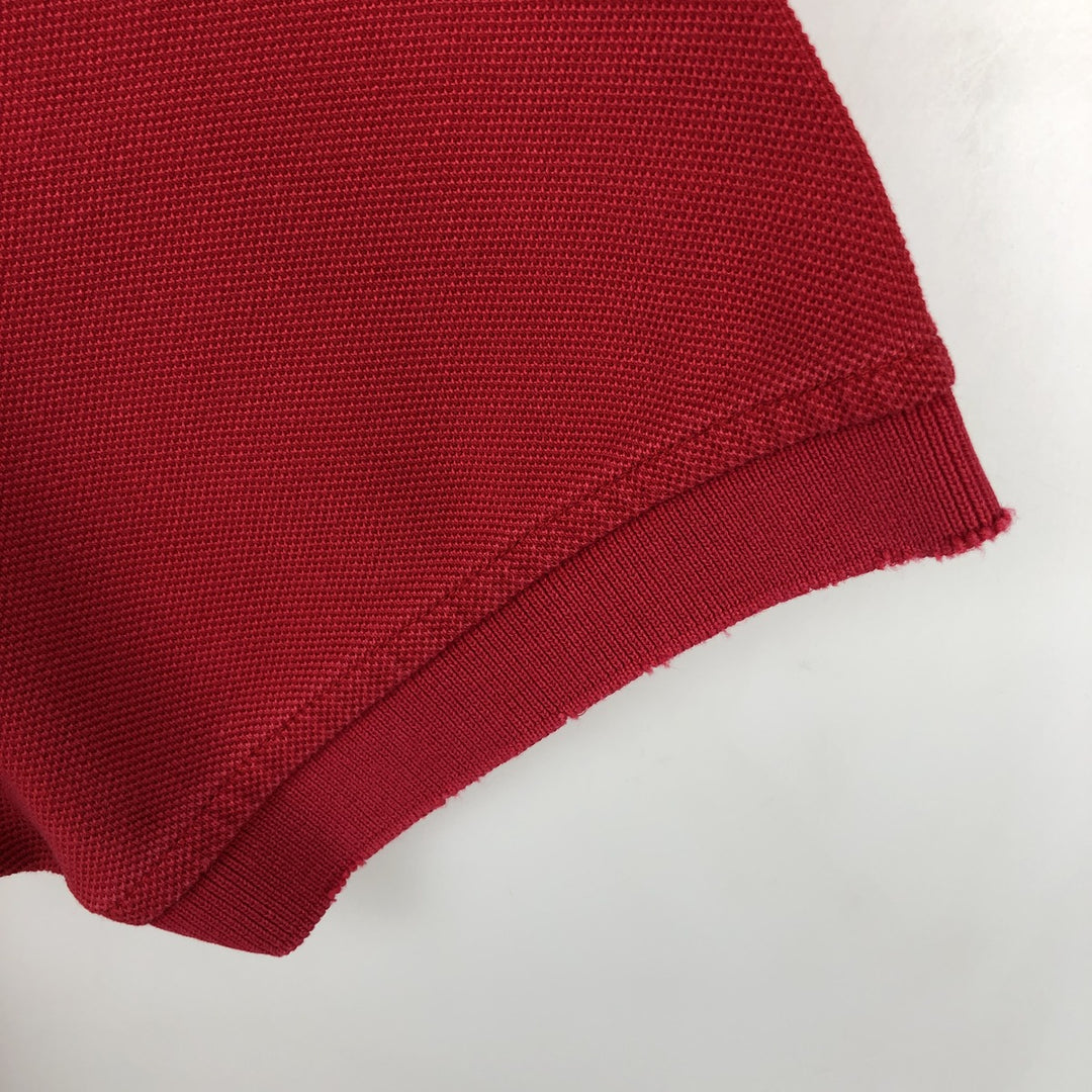 1990'S Tommy Hilfiger short-sleeved polo shirt, men's size M equivalent, vintage. cotton red type Vintage Second Hand