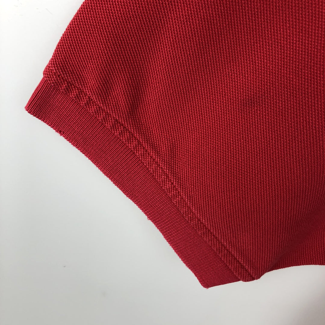 1990'S Tommy Hilfiger short-sleeved polo shirt, men's size M equivalent, vintage. cotton red type Vintage Second Hand