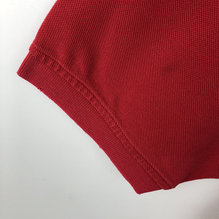 1990'S Tommy Hilfiger short-sleeved polo shirt, men's size M equivalent, vintage. cotton red type Vintage Second Hand