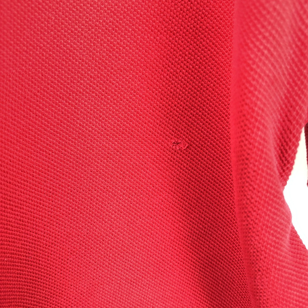 1990'S Tommy Hilfiger short-sleeved polo shirt, men's size M equivalent, vintage. cotton red type Vintage Second Hand