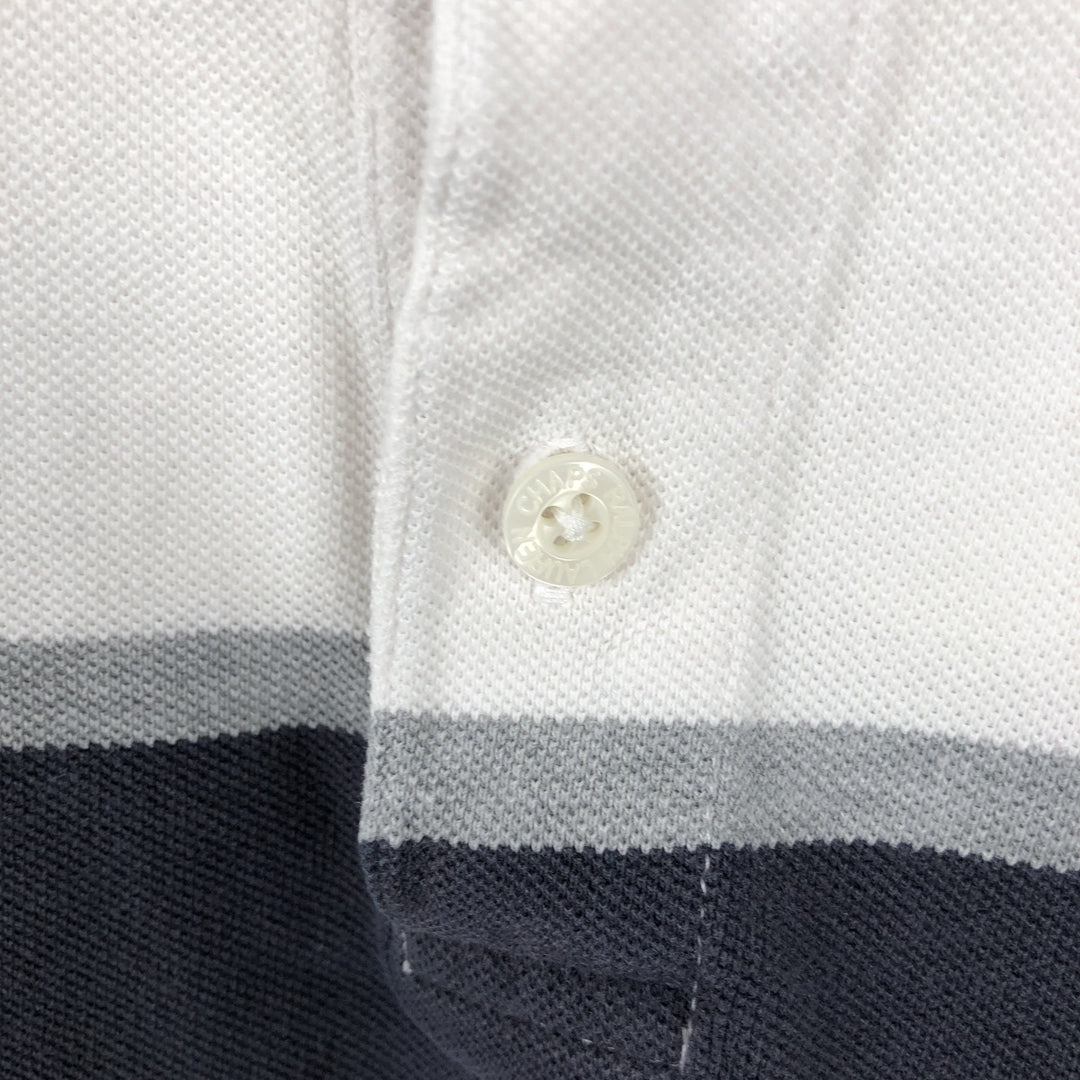 Ralph Lauren CHAPS Multi-stripe Short-Sleeve Polo Shirt, Men's Size L (approx.) cotton white type Vintage Second Hand