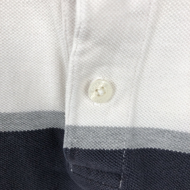 Ralph Lauren CHAPS Multi-stripe Short-Sleeve Polo Shirt, Men's Size L (approx.) cotton white type Vintage Second Hand