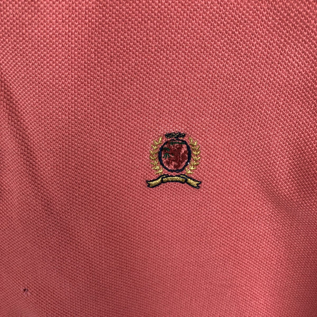 1990'S Tommy Hilfiger Short-Sleeve Polo Shirt, Men's Size L (approx.), Vintage cotton pink type Vintage Second Hand