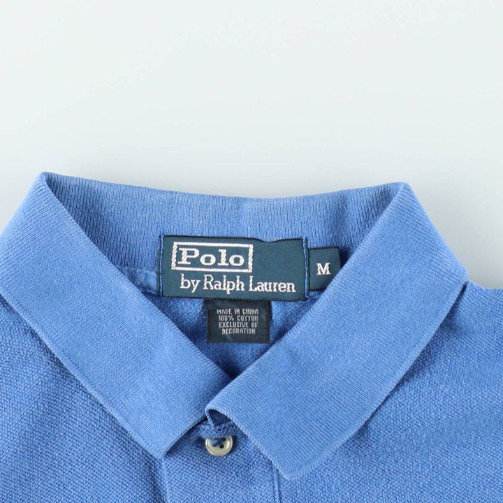 Ralph Lauren POLO by Ralph Lauren short sleeve polo shirt, men's size M cotton blue type Vintage Second Hand