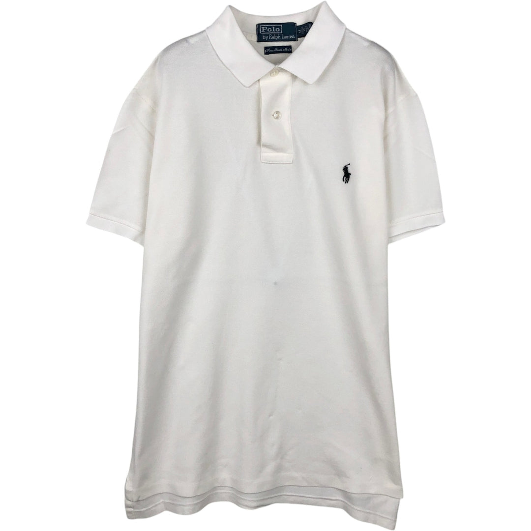 Ralph Lauren POLO by Ralph Lauren CUSTOM FIT short sleeve polo shirt, men's M size Pima Cotton white type Vintage Second Hand
