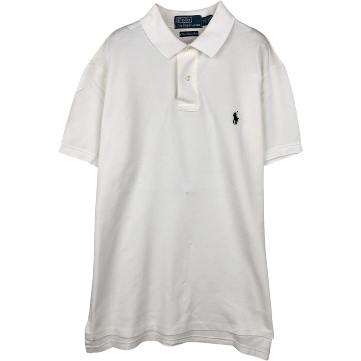 Ralph Lauren POLO by Ralph Lauren CUSTOM FIT short sleeve polo shirt, men's M size Pima Cotton white type Vintage Second Hand