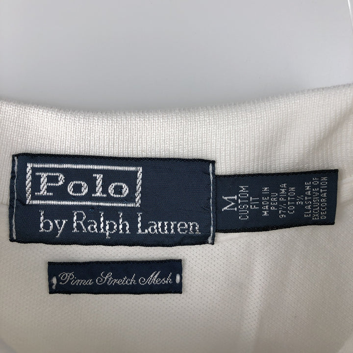 Ralph Lauren POLO by Ralph Lauren CUSTOM FIT short sleeve polo shirt, men's M size Pima Cotton white type Vintage Second Hand