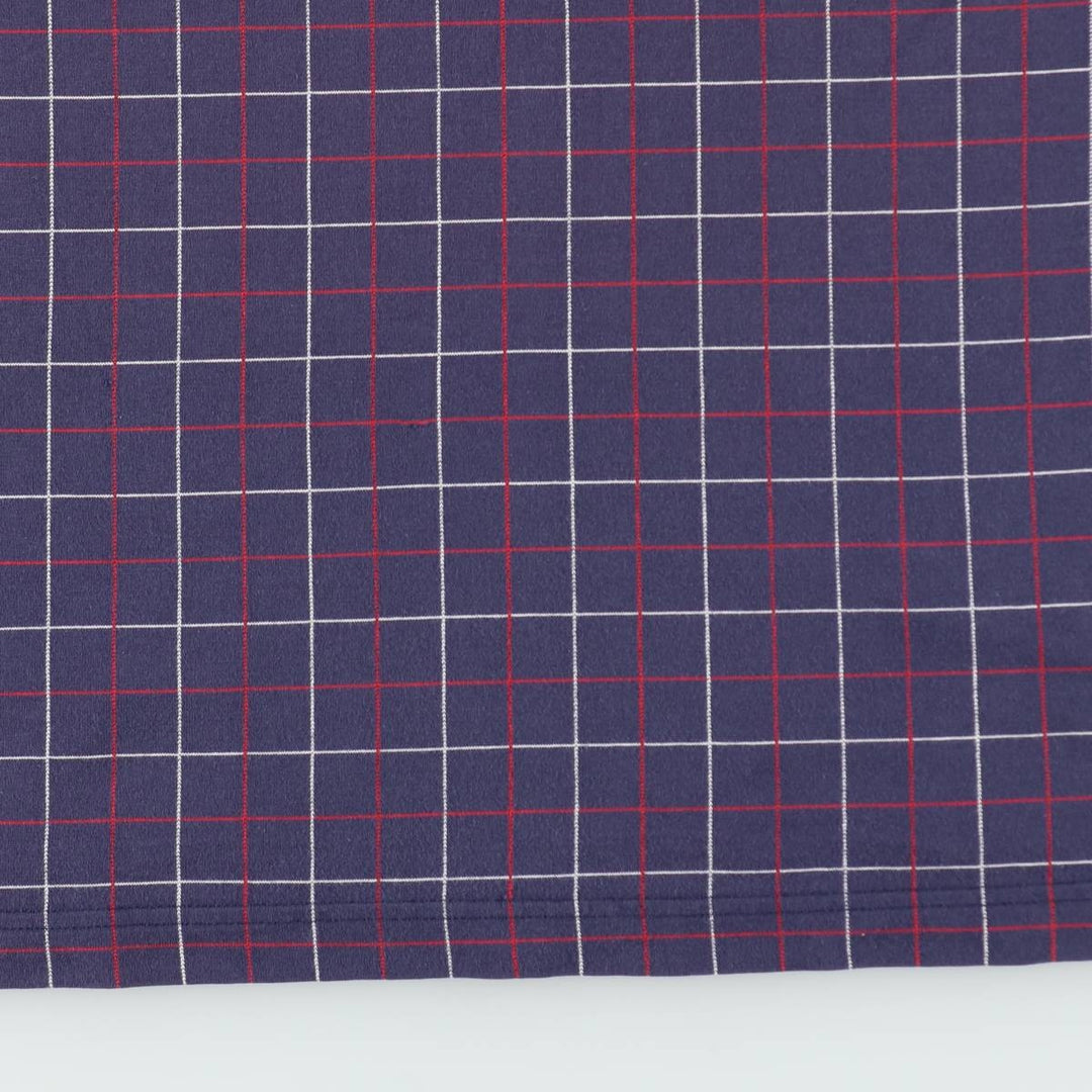 1990'S Tommy Hilfiger Short-Sleeve Check Polo Shirt, Men's Size L (approx.), Vintage cotton navy blue type Vintage Second Hand