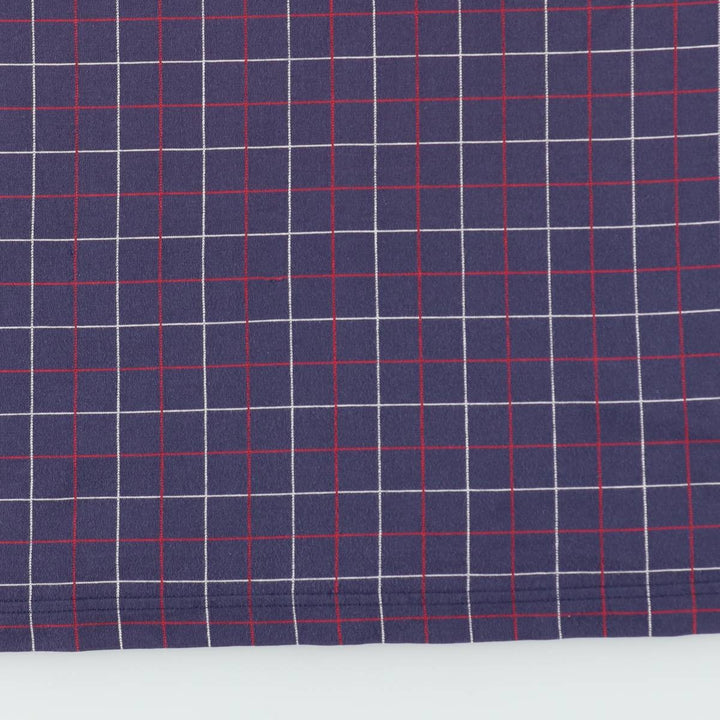 1990'S Tommy Hilfiger Short-Sleeve Check Polo Shirt, Men's Size L (approx.), Vintage cotton navy blue type Vintage Second Hand