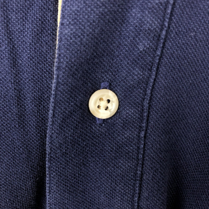 1990'S Tommy Hilfiger short-sleeved polo shirt, men's size M equivalent, vintage. cotton navy blue type Vintage Second Hand