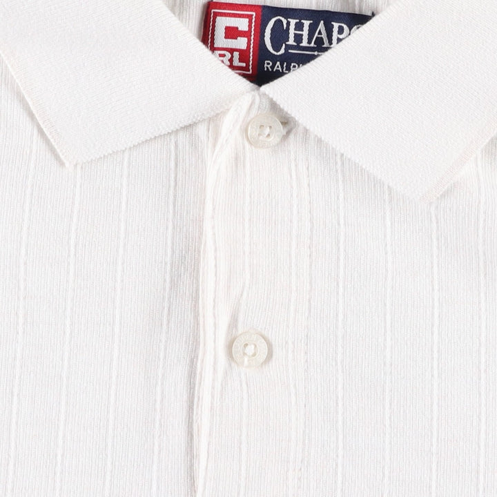 Ralph Lauren CHAPS Short-Sleeve Polo Shirt, Men's Size S (approx.) cotton white type Vintage Second Hand