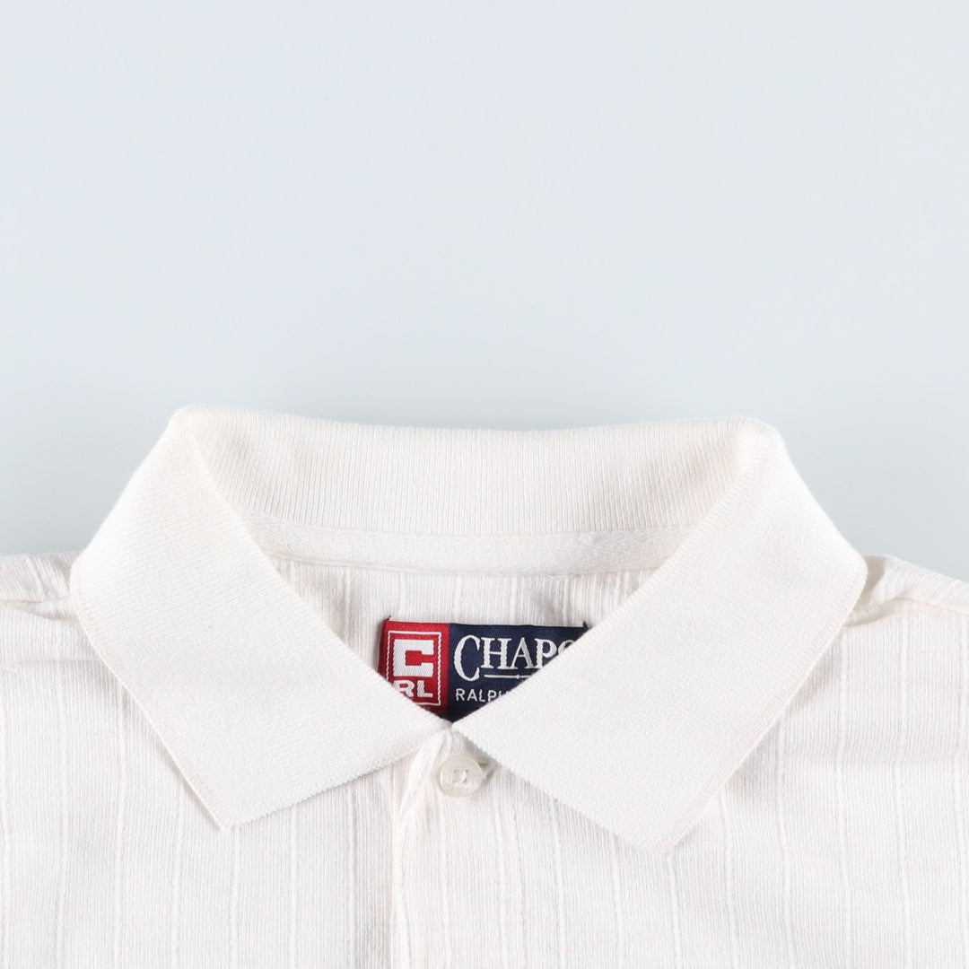 Ralph Lauren CHAPS Short-Sleeve Polo Shirt, Men's Size S (approx.) cotton white type Vintage Second Hand