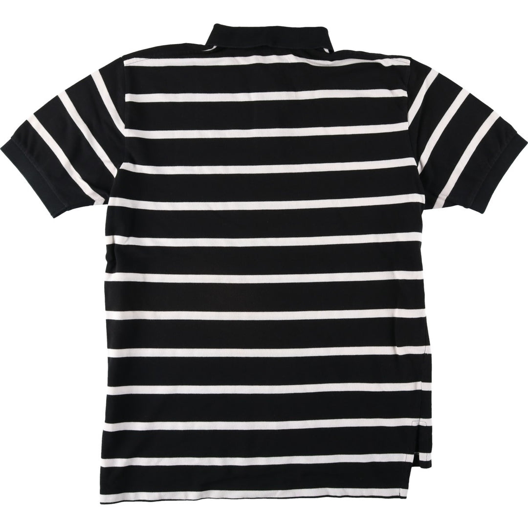 Ralph Lauren POLO by Ralph Lauren short sleeve striped polo shirt, men's XL size cotton black type Vintage Second Hand