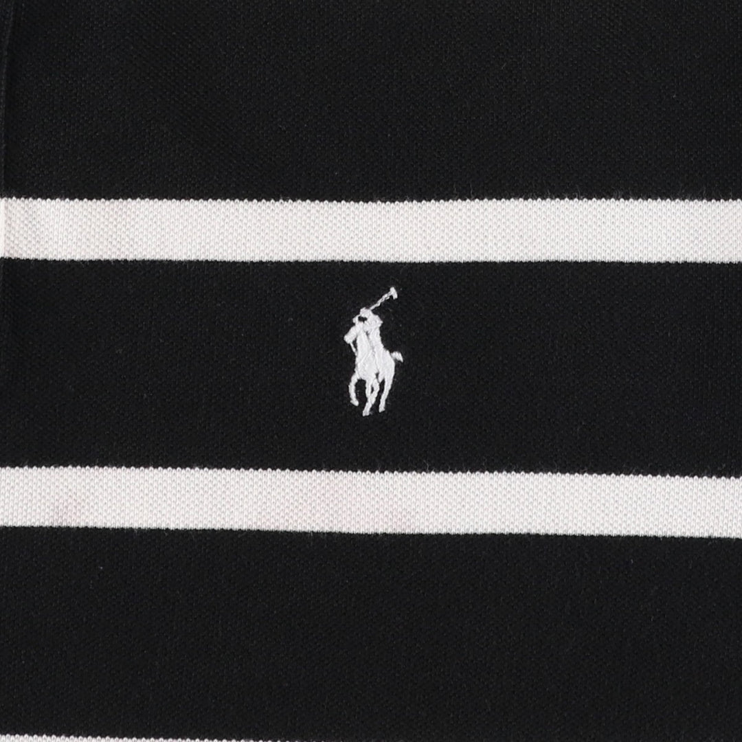 Ralph Lauren POLO by Ralph Lauren short sleeve striped polo shirt, men's XL size cotton black type Vintage Second Hand