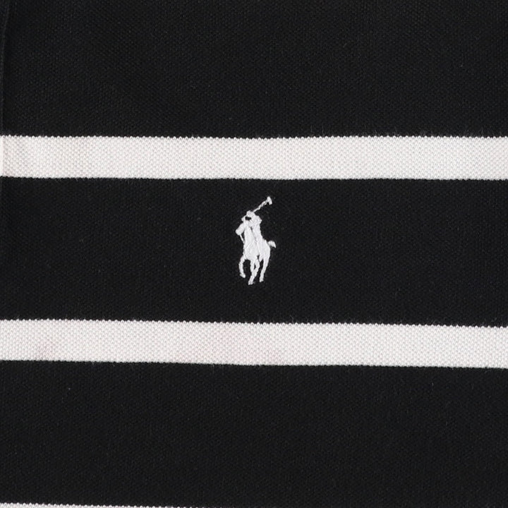 Ralph Lauren POLO by Ralph Lauren short sleeve striped polo shirt, men's XL size cotton black type Vintage Second Hand