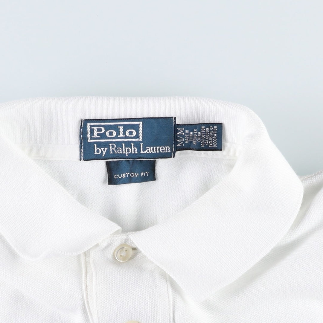 Ralph Lauren POLO by Ralph Lauren CUSTOM FIT short sleeve polo shirt, men's M size cotton white type Vintage Second Hand