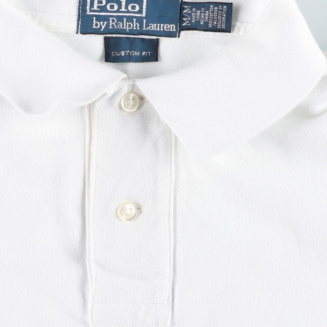 Ralph Lauren POLO by Ralph Lauren CUSTOM FIT short sleeve polo shirt, men's M size cotton white type Vintage Second Hand