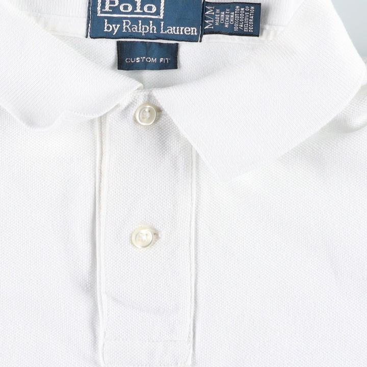 Ralph Lauren POLO by Ralph Lauren CUSTOM FIT short sleeve polo shirt, men's M size cotton white type Vintage Second Hand