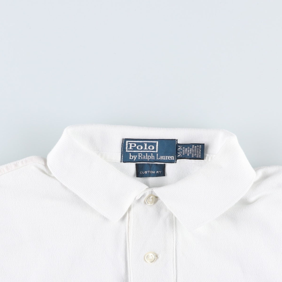 Ralph Lauren POLO by Ralph Lauren CUSTOM FIT short sleeve polo shirt, men's M size cotton white type Vintage Second Hand