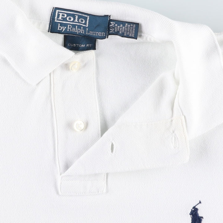 Ralph Lauren POLO by Ralph Lauren CUSTOM FIT short sleeve polo shirt, men's M size cotton white type Vintage Second Hand