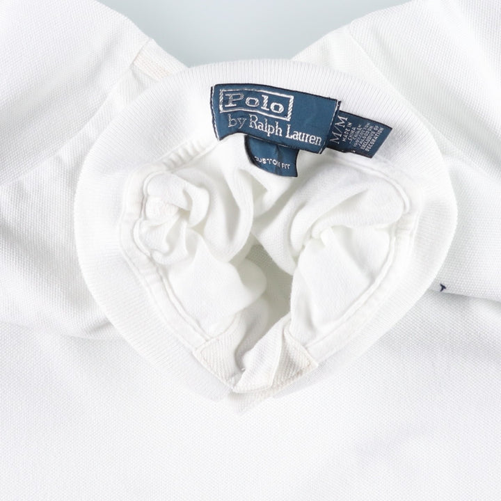 Ralph Lauren POLO by Ralph Lauren CUSTOM FIT short sleeve polo shirt, men's M size cotton white type Vintage Second Hand