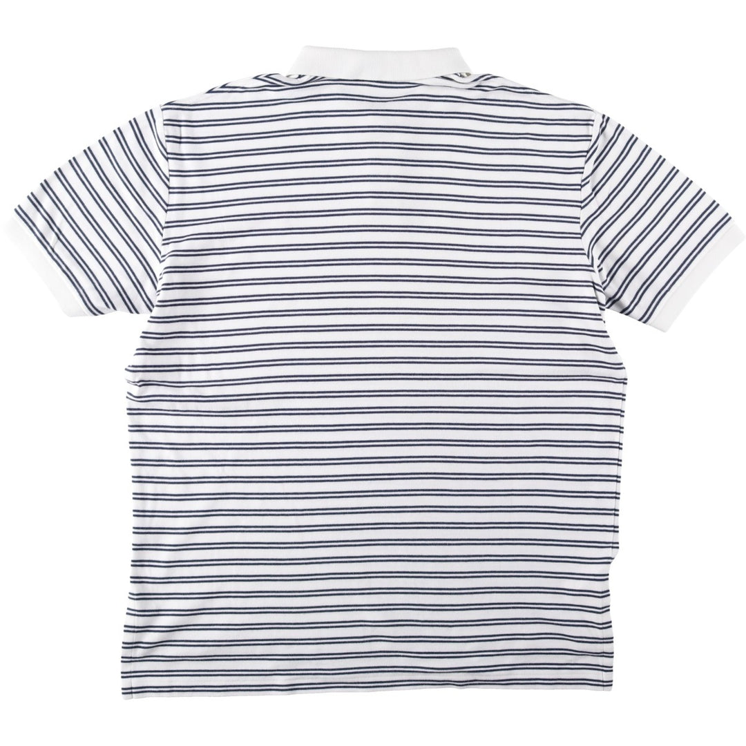Ralph Lauren POLO by Ralph Lauren short sleeve striped polo shirt, men's size L cotton navy blue type Vintage Second Hand