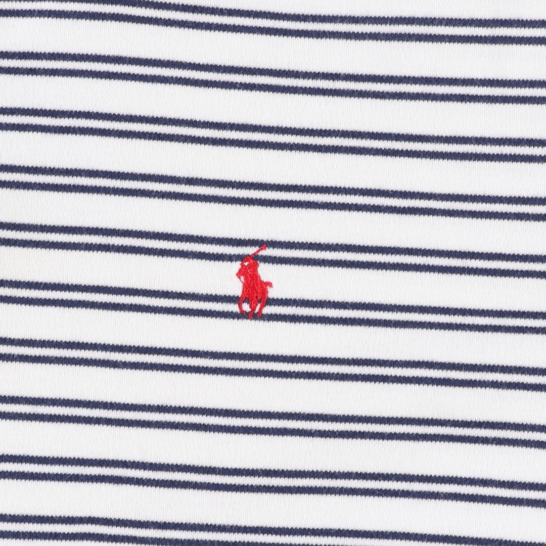 Ralph Lauren POLO by Ralph Lauren short sleeve striped polo shirt, men's size L cotton navy blue type Vintage Second Hand