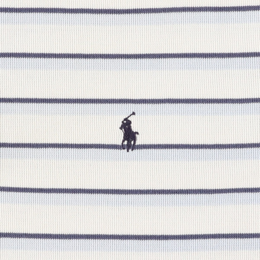 Ralph Lauren POLO by Ralph Lauren short sleeve striped polo shirt, men's XL size cotton ivory Vintage Second Hand