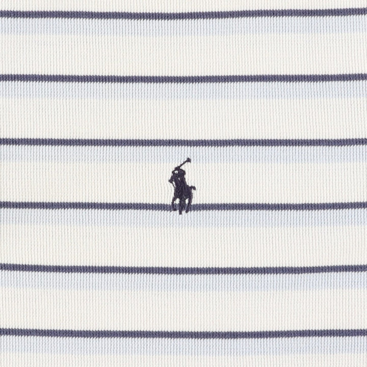 Ralph Lauren POLO by Ralph Lauren short sleeve striped polo shirt, men's XL size cotton ivory Vintage Second Hand