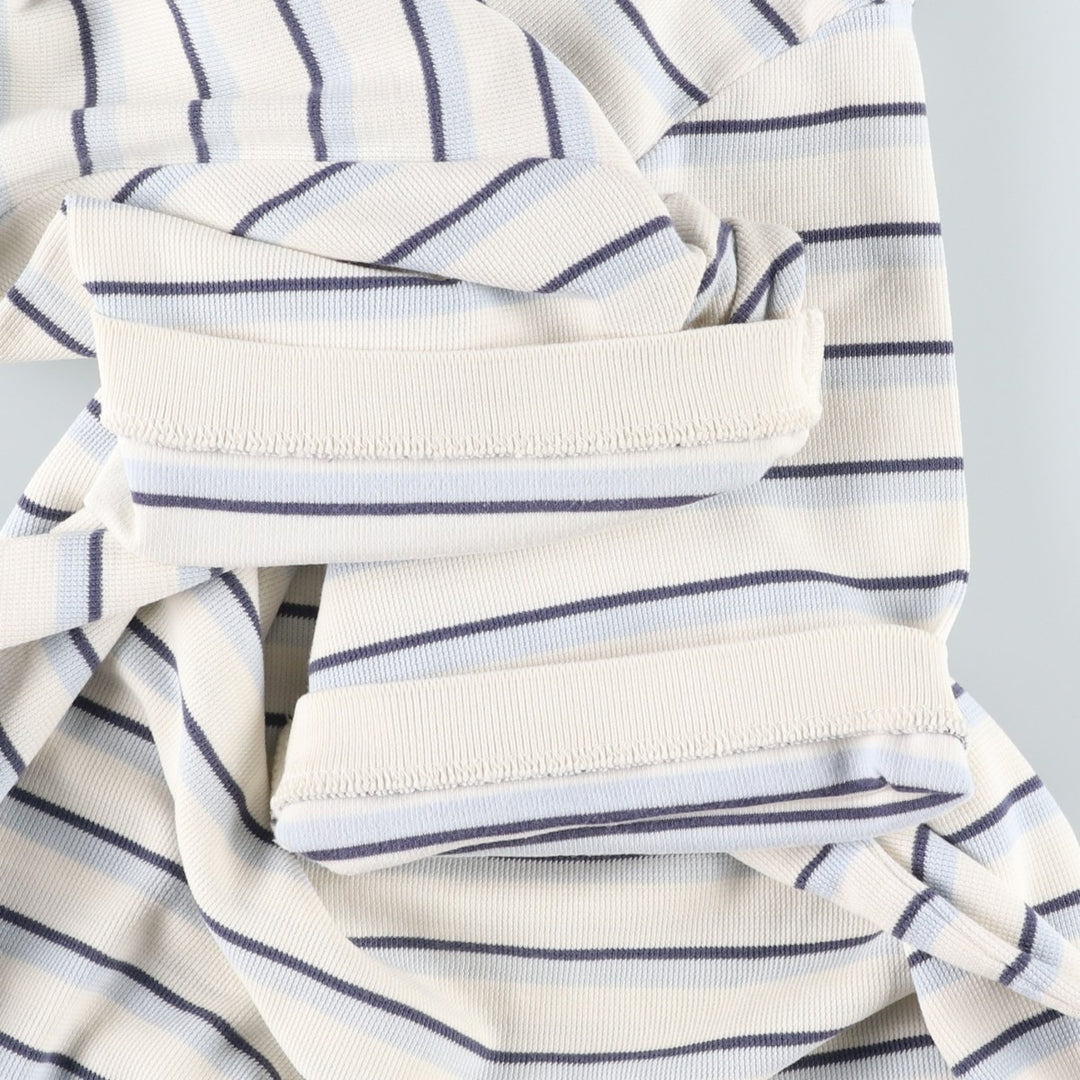 Ralph Lauren POLO by Ralph Lauren short sleeve striped polo shirt, men's XL size cotton ivory Vintage Second Hand