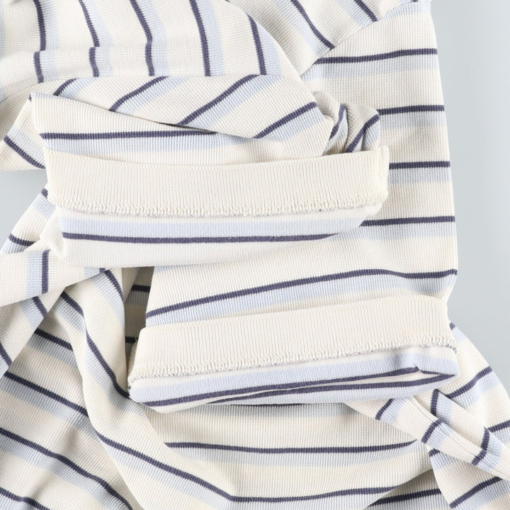 Ralph Lauren POLO by Ralph Lauren short sleeve striped polo shirt, men's XL size cotton ivory Vintage Second Hand