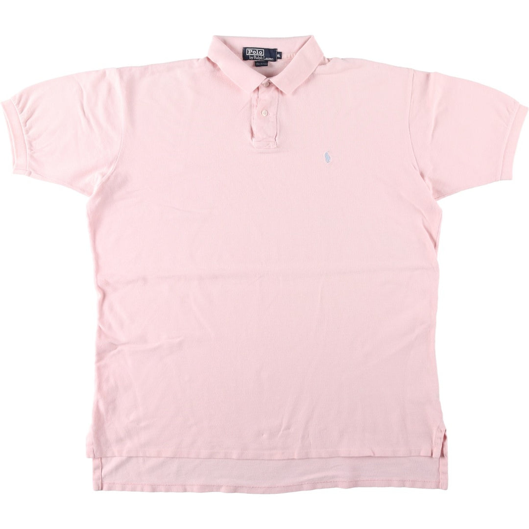 90'S Ralph Lauren POLO by Ralph Lauren short sleeve polo shirt made in USA, men's XL size, vintage cotton pink type Vintage Second Hand
