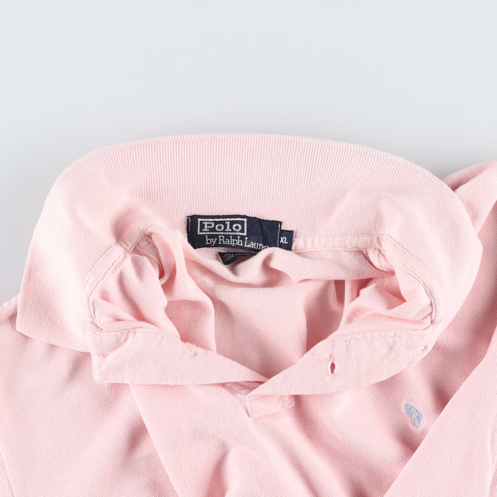 90'S Ralph Lauren POLO by Ralph Lauren short sleeve polo shirt made in USA, men's XL size, vintage cotton pink type Vintage Second Hand