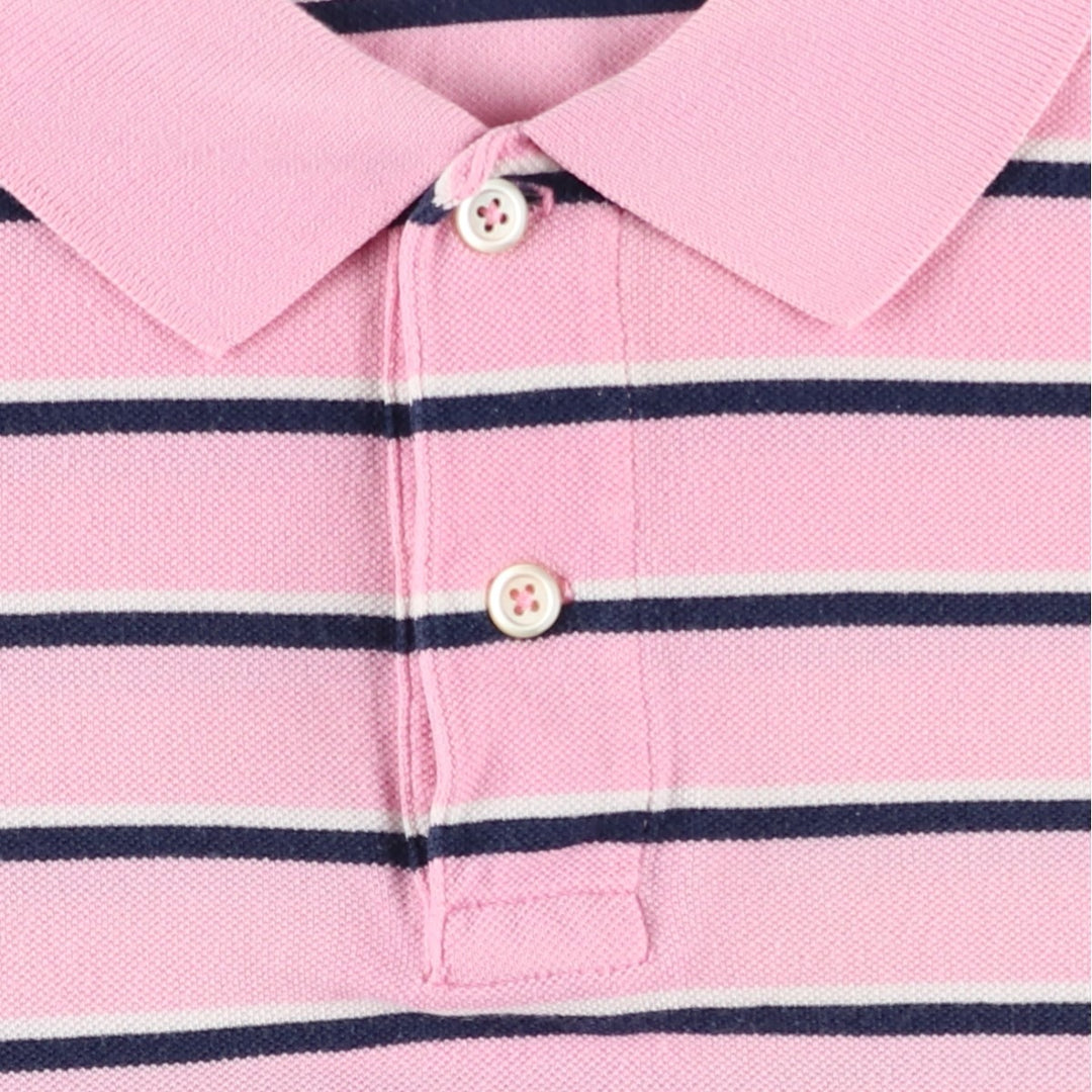 Ralph Lauren POLO by Ralph Lauren short sleeve striped polo shirt, men's XL size cotton pink type Vintage Second Hand
