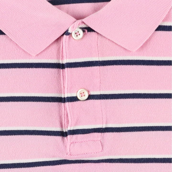 Ralph Lauren POLO by Ralph Lauren short sleeve striped polo shirt, men's XL size cotton pink type Vintage Second Hand