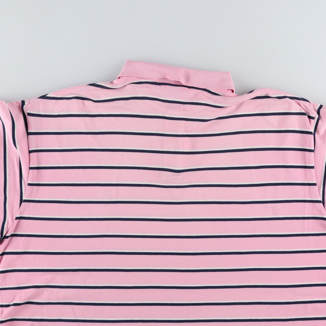 Ralph Lauren POLO by Ralph Lauren short sleeve striped polo shirt, men's XL size cotton pink type Vintage Second Hand