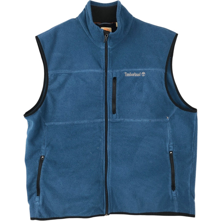 Timberland Fleece Vest, Men's XL polyester Navy blue Vintage Second Hand