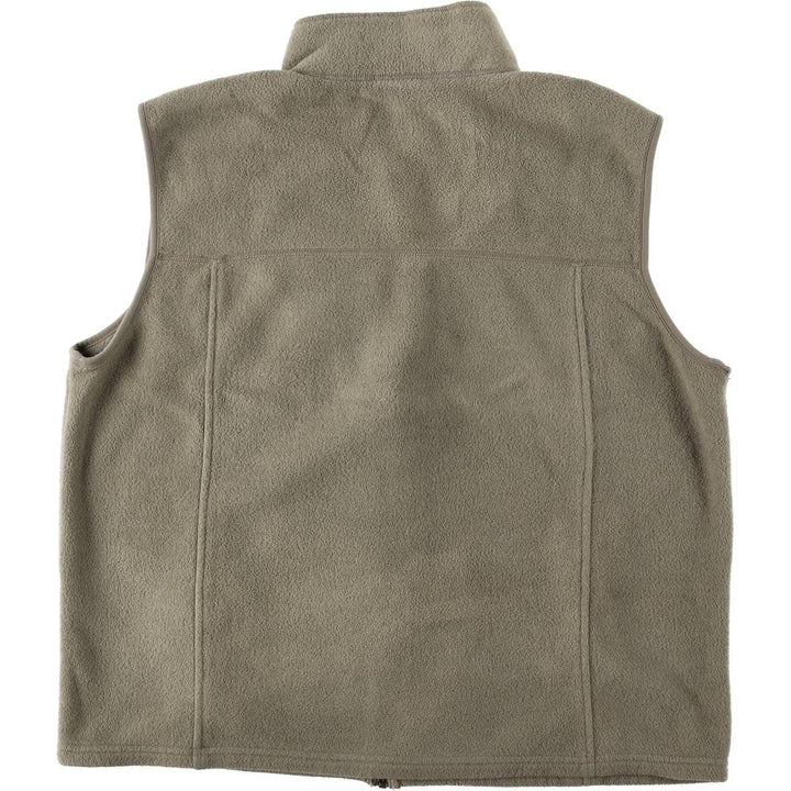 90s-00'S LLBean fleece vest, men's size XL (approx.) polyester Khaki type Vintage Second Hand