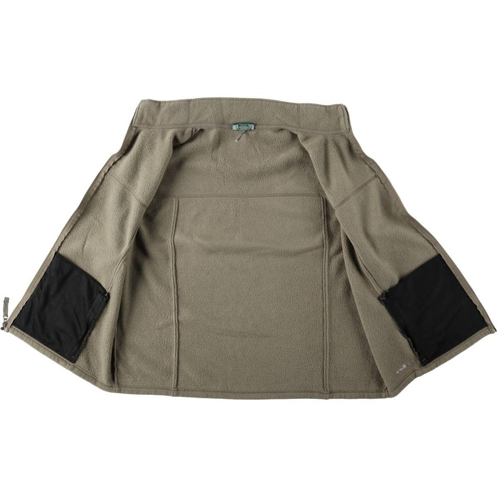 90s-00'S LLBean fleece vest, men's size XL (approx.) polyester Khaki type Vintage Second Hand