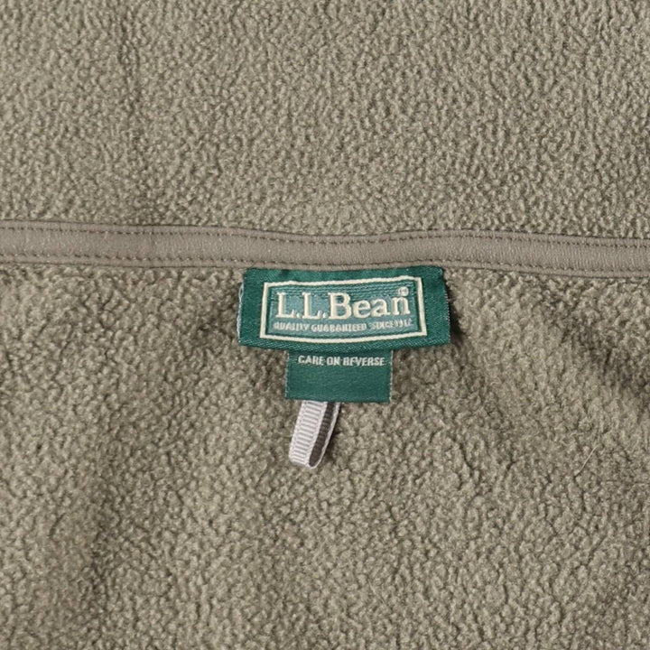 90s-00'S LLBean fleece vest, men's size XL (approx.) polyester Khaki type Vintage Second Hand