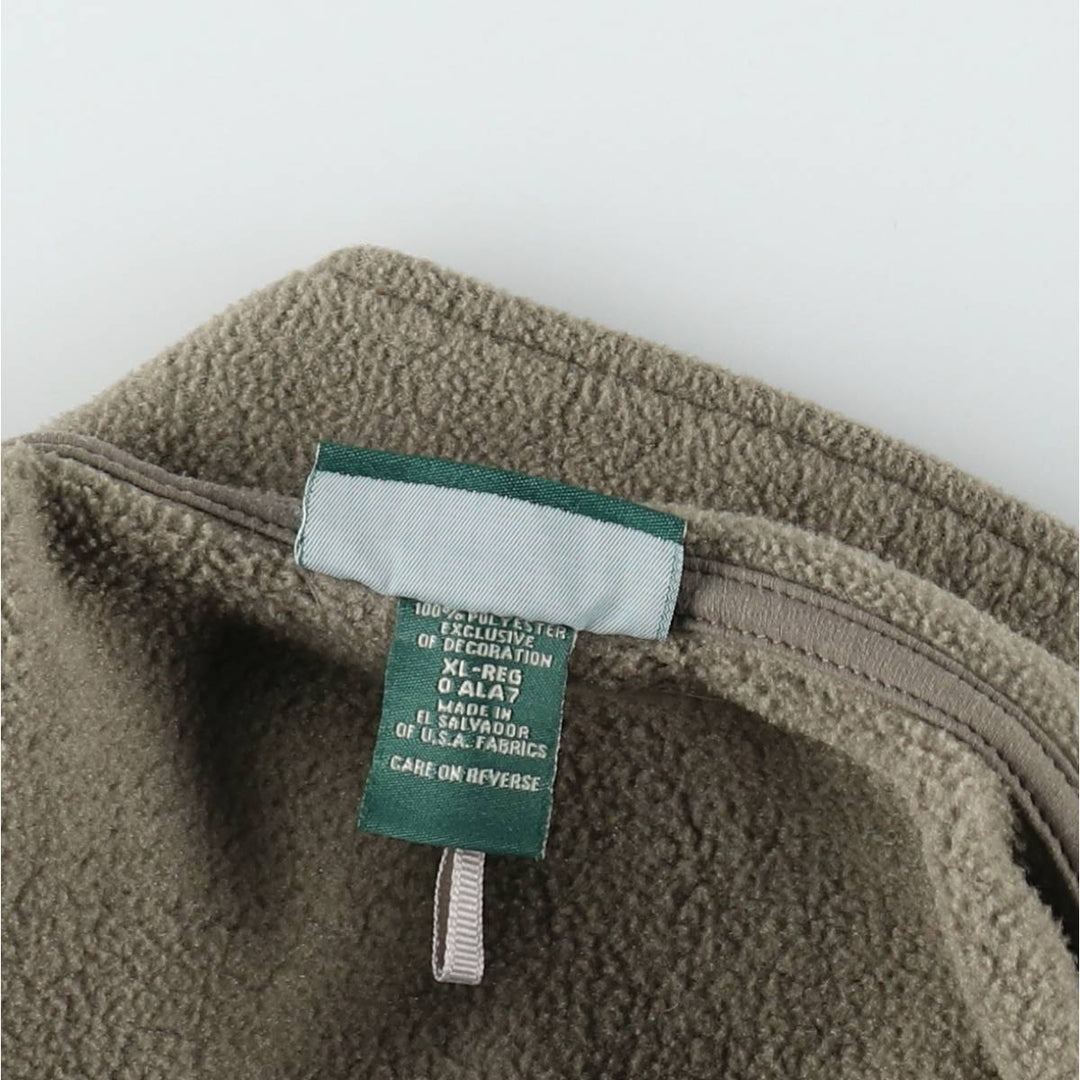 90s-00'S LLBean fleece vest, men's size XL (approx.) polyester Khaki type Vintage Second Hand