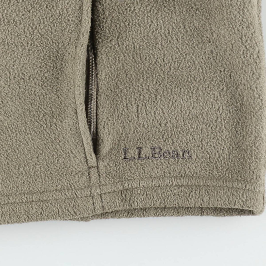 90s-00'S LLBean fleece vest, men's size XL (approx.) polyester Khaki type Vintage Second Hand