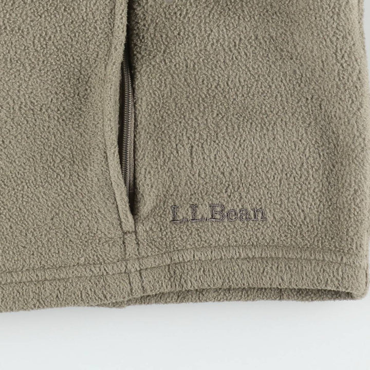 90s-00'S LLBean fleece vest, men's size XL (approx.) polyester Khaki type Vintage Second Hand