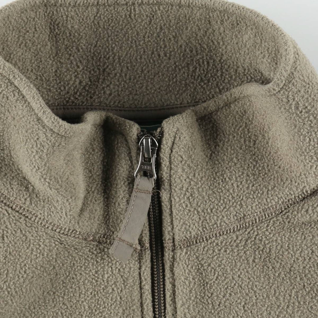 90s-00'S LLBean fleece vest, men's size XL (approx.) polyester Khaki type Vintage Second Hand
