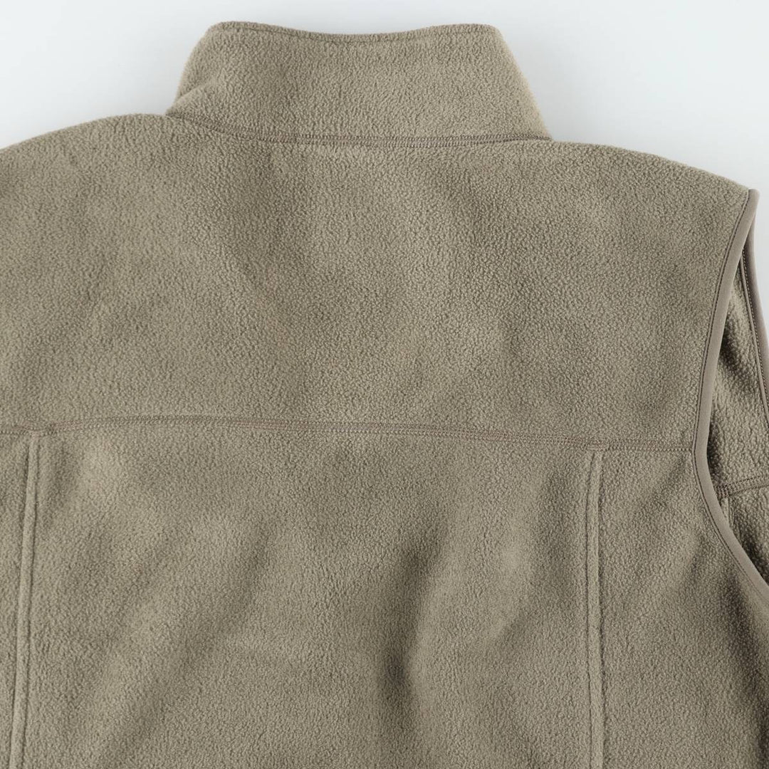 90s-00'S LLBean fleece vest, men's size XL (approx.) polyester Khaki type Vintage Second Hand