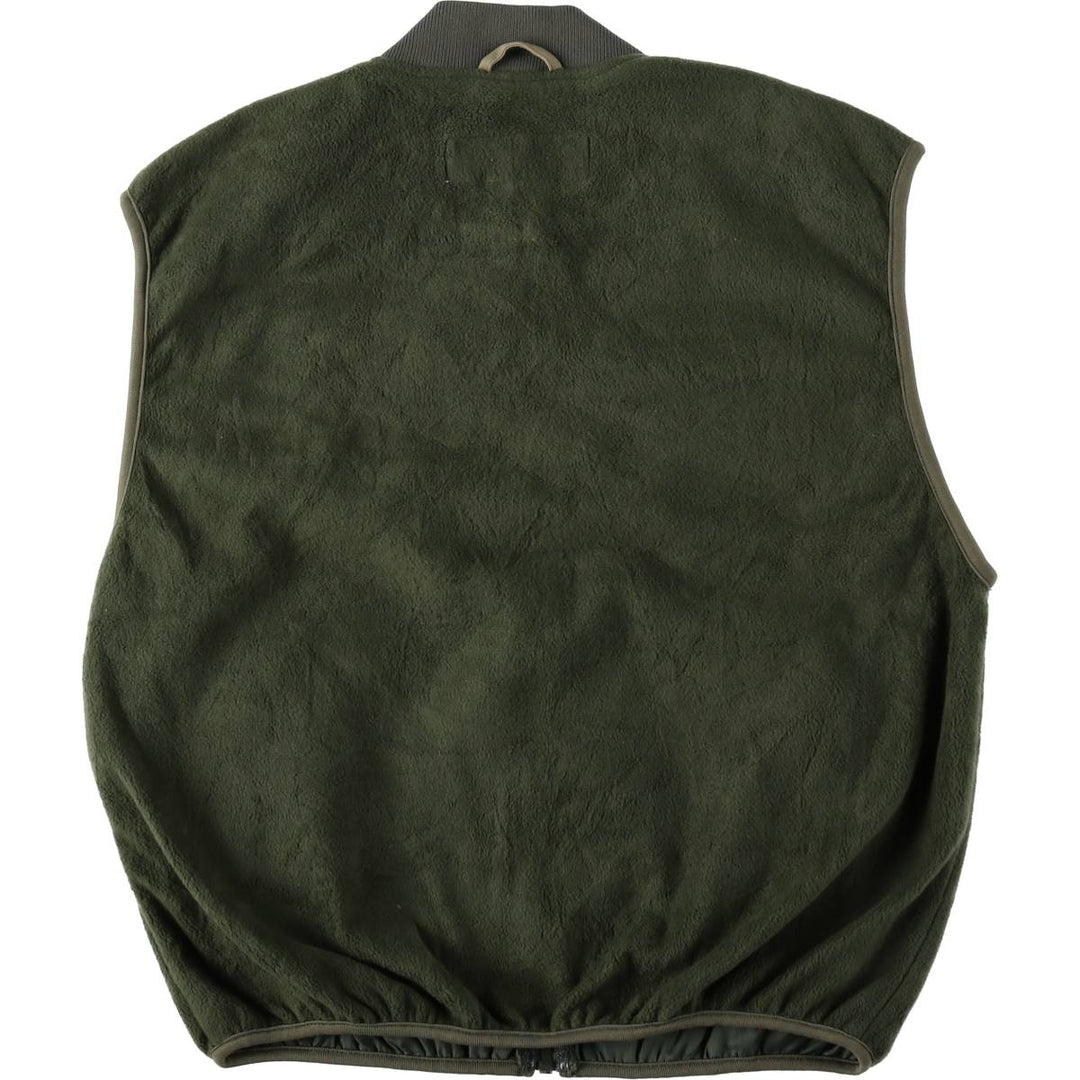 Columbia fleece vest, 90s-00s, men's size M. polyester Khaki type Vintage Second Hand