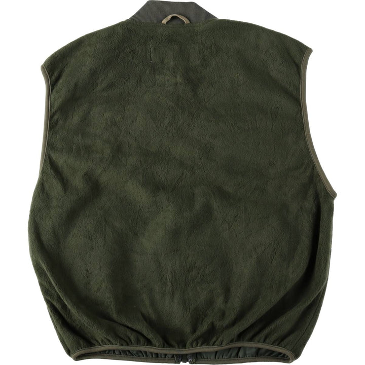 Columbia fleece vest, 90s-00s, men's size M. polyester Khaki type Vintage Second Hand