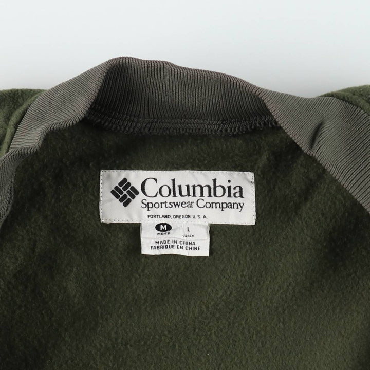 Columbia fleece vest, 90s-00s, men's size M. polyester Khaki type Vintage Second Hand