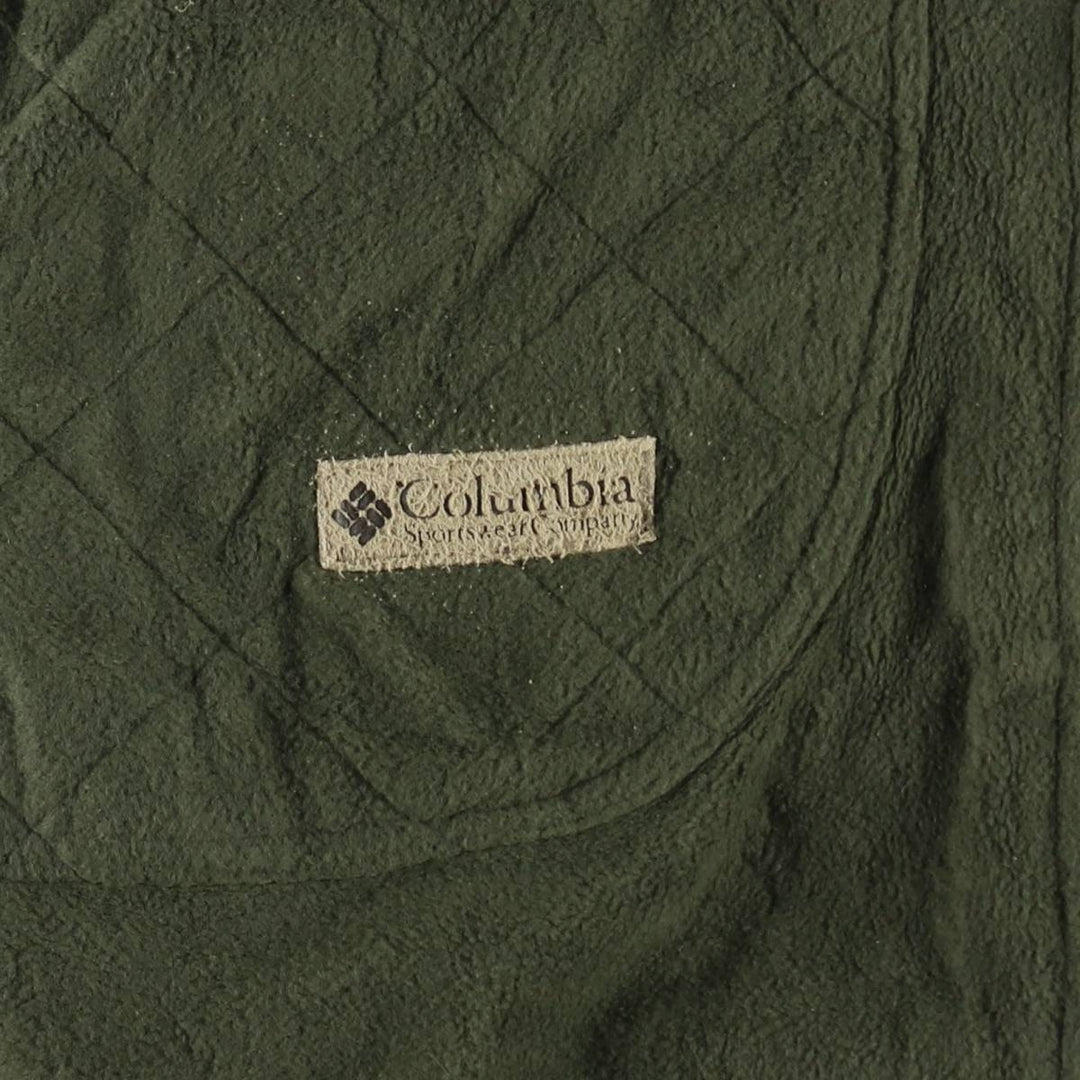 Columbia fleece vest, 90s-00s, men's size M. polyester Khaki type Vintage Second Hand